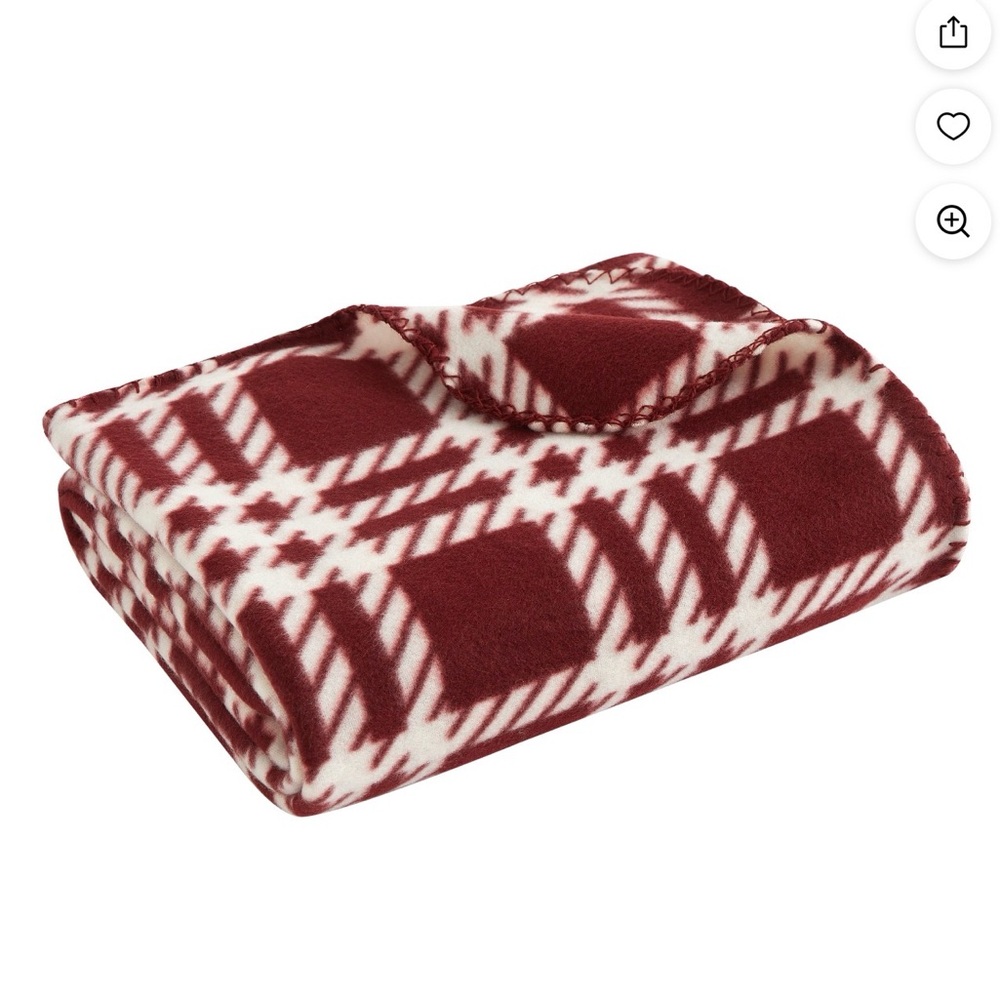 NWT Mainstays Red Fleece Throw Blanket 50x60 Soft Cozy